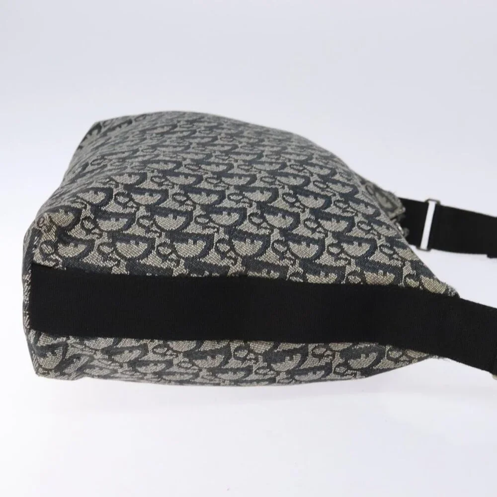 Authentic Christian Dior Trotter Canvas Shoulder Bag Navy Silver - Picture 11 of 16